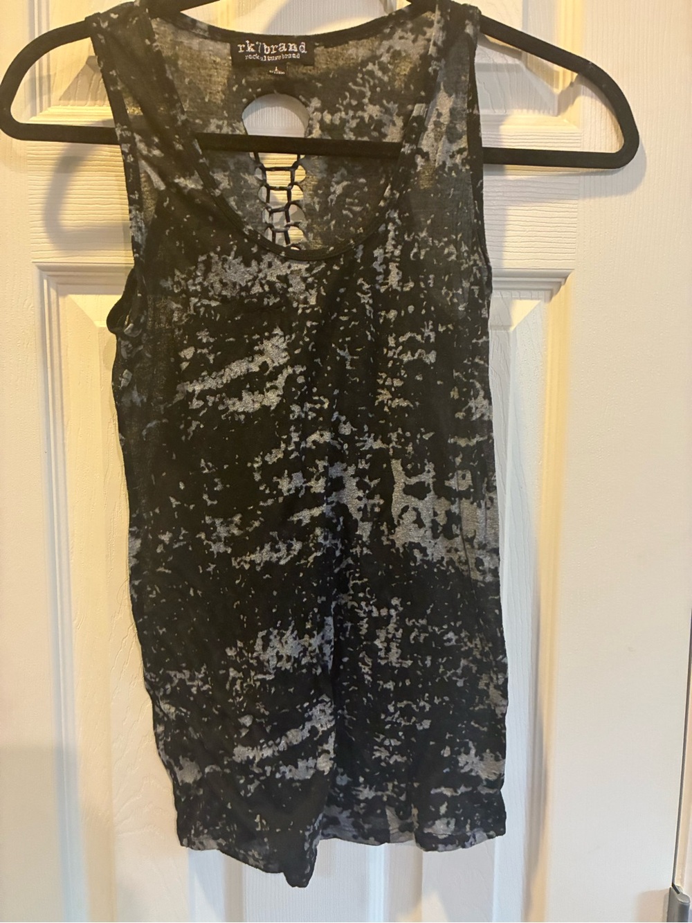 Rk brand Black and Gray Crushed Velvet Tank Top